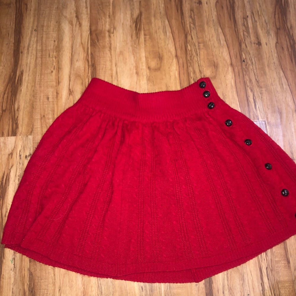 asos red skirt with buttons size 8.
